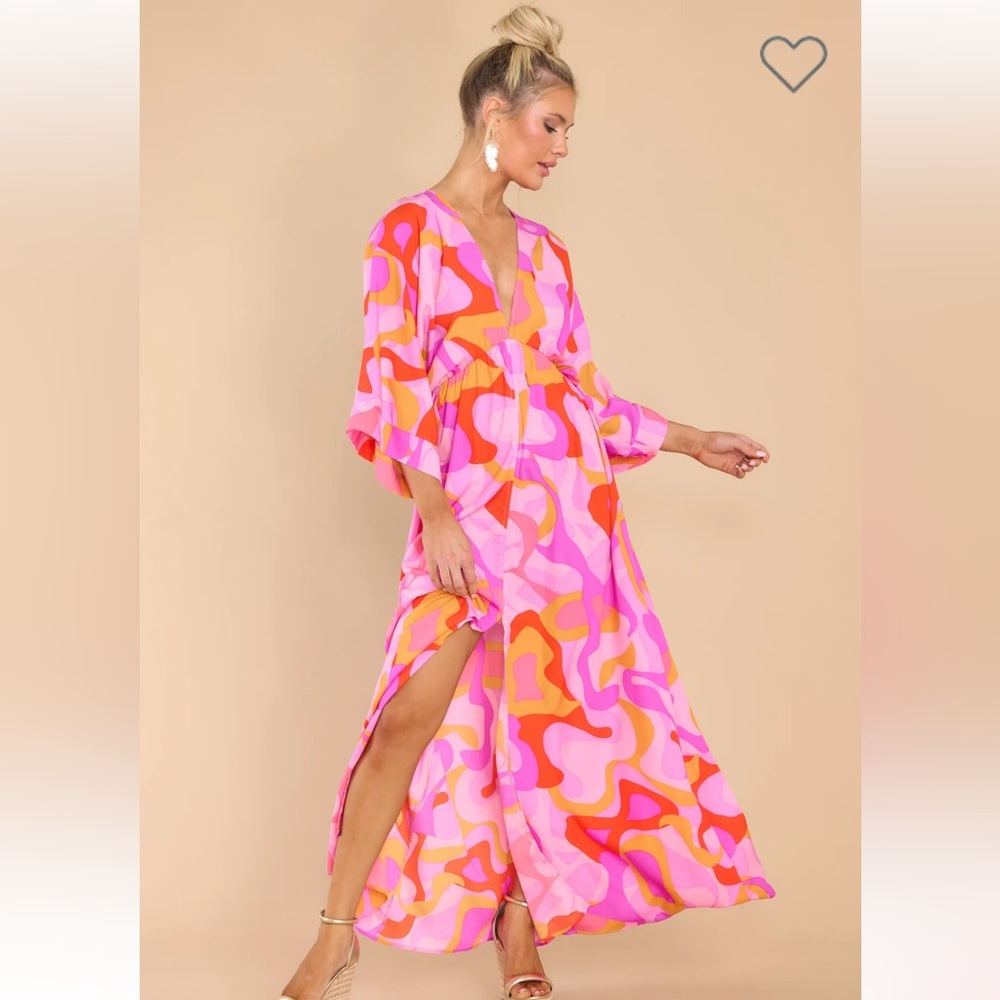 Ladies colorful “Red Dress” maxi
